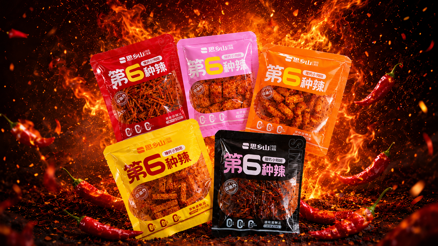 Latiao Genji Food — гострі китайські снеки латяо, асорті 5 смаків